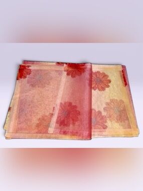 Bodrum Set of 8 Sheer Dahlia Orange Floral Placemats Rectangular 14" x 20"